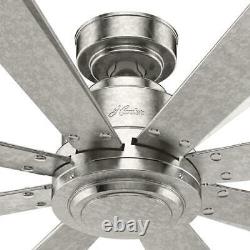 52 Large 8 Blade Galvanized Steel Reversible Motor Remote Indoor Ceiling Fan