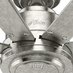 52 Large 8 Blade Galvanized Steel Reversible Motor Remote Indoor Ceiling Fan