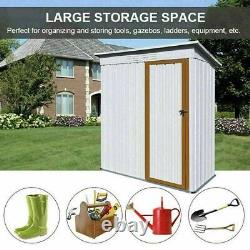 5 X 3 Ft Outdoor Storage Shed Galvanized Metal Garden Shed With Lockable Doors