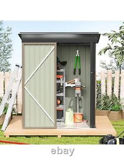 5' X 3' Outdoor Metal Storage Shed Tilted Roof water and moisture Iron