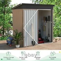 5 x 3 ft. Outdoor Metal Storage Shed with Sliding Roof & Lockable Door for Backy