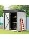 5x3ft Outdoor Storage Shed Lockable Door Roof Galvanized Steel Storage Cabinet