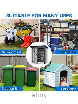 5x3FT Outdoor Storage Shed Lockable Door Roof Galvanized Steel Storage Cabinet