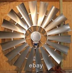 66 Inch Galvanized Silver Windmill Ceiling Fan The Patriot