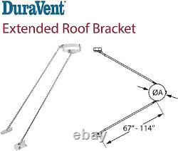 6DP-XRB Duraplus 6 Extended Roof Bracket Supports Chimney Stove Pipe for Stabil