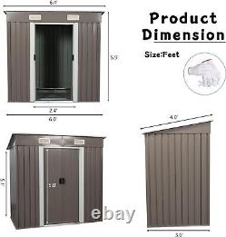 6FT X 4FT Outdoor Metal Storage Shed, Utility Storage Tool House with Air Vent