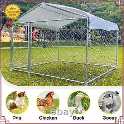 6.56 x 6.56 FT Outdoor Dog Kennel Heavy Duty Metal Big Dog Cage Playpen with Roof