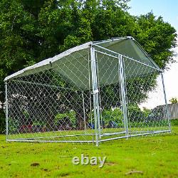 6.56 x 6.56 ft Dog Playpen House Large Outdoor Dog Kennel Galvanized Steel Fence