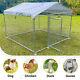 6.56 X 6.56 Ft Outdoor Dog Kennel Metal Big Dog Cage For Dog Playpen With Roof