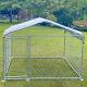 6.56x6.56 Ft Outdoor Dog Kennel Metal Big Dog Cage For Dog Playpen With Roof Cover