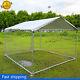 6.56x6.56ft Outdoor Dog Kennel Metal Big Dog Cage For Dog Playpen With Roof