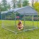 6.56x6.56x4.9ft Outdoor Dog Kennel Metal Big Dog Cage For Dog Playpen With Roof