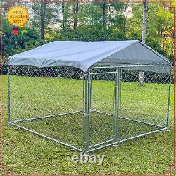 6.56x6.56x4.9ft Outdoor Dog Kennel Metal Big Dog Cage for Dog Playpen with Roof US