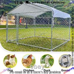 6.56x 6.56x 4.9ft Dog Crate Kennel Metal Pet Cage Fence Playpen with Door & Roof