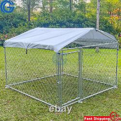 6.5 ft Pet Playpen Metal Outdoor Dog Run Kennel Cage Fence Enclosure with Roof