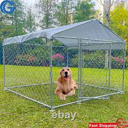 6.5 ft Pet Playpen Metal Outdoor Dog Run Kennel Cage Fence Enclosure with Roof