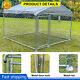 6.5' X 6.5' X 5' Outdoor Chain Link Dog Kennel Metal Pet Enclosure Fence Roof
