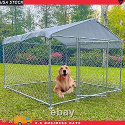 6.5x6.5ft Large Outdoor Dog Kennel Metal Big Dog Cage for Dog Playpen with Roof