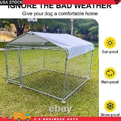 6.5x6.5ft Large Outdoor Dog Kennel Metal Big Dog Cage for Dog Playpen with Roof