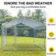 6.5x6.5ft Outdoor Dog Playpen Metal Kennel Fence With Roof Water-resistant Cover