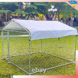 6.5x6.5ft Outdoor Dog Playpen Metal Kennel Fence with Roof Water-Resistant Cover