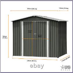 6'x8' LARGE METAL TOOL SHED HEAVY DUTY STORAGE HOUSE OUTDOOR STORAGE SHED