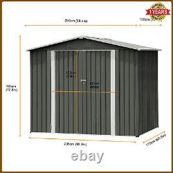 6'x8' Outdoor Metal Waterproof Shed Garden Tool Storage Shed with Lockable
