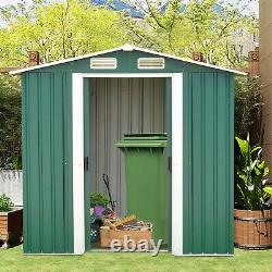 6' x 4' Outdoor Garden Storage Shed Metal Tool House Backyard Sliding Door Lawn