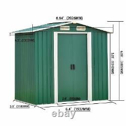 6' x 4' Outdoor Garden Storage Shed Metal Tool House Backyard Sliding Door Lawn