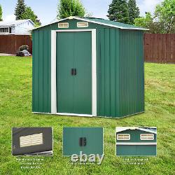 6' x 4' Outdoor Garden Storage Shed Metal Tool House Backyard Sliding Door Lawn