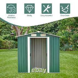 6' x 4' Outdoor Garden Storage Shed Metal Tool House Backyard Sliding Door Lawn