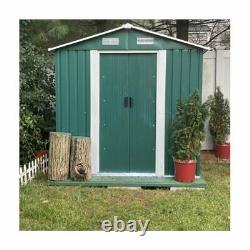 6' x 4' Outdoor Garden Storage Shed Metal Tool House Backyard Sliding Door Lawn