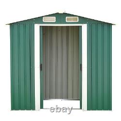 6' x 4' Outdoor Garden Storage Shed Metal Tool House Backyard Sliding Door Lawn