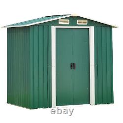 6' x 4' Outdoor Garden Storage Shed Metal Tool House Backyard Sliding Door Lawn