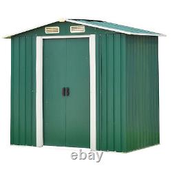 6' x 4' Outdoor Garden Storage Shed Metal Tool House Backyard Sliding Door Lawn