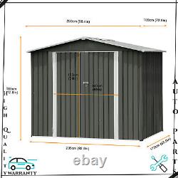 6x8FT Large Metal Outdoor Heavy Duty Storage Shed Tool Sheds Patio Storage House