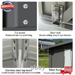 6x8ft Outdoor Storage Shed Tool Sheds Heavy Duty Storage House Lockable