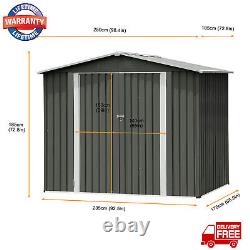 6x8ft Outdoor Storage Shed Tool Sheds Heavy Duty Storage House Lockable
