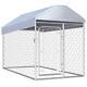 78in Outdoor Dog Playpen Large Cage Pet Exercise Metal Fence Kennel Roof