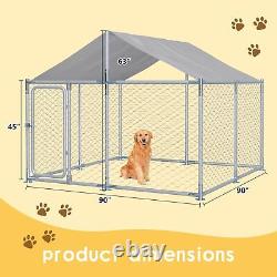 7.5 FT/10 FT Large Outdoor Dog Kennel with Roof Heavy Duty Dog Kennel House