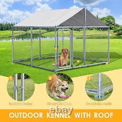 7.5 FT/10 FT Large Outdoor Dog Kennel with Roof Heavy Duty Dog Kennel House