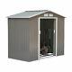 7x4.3 Ft Outdoor Storage Shed Metal Garden Tool Storage Shed With Sloped Roof