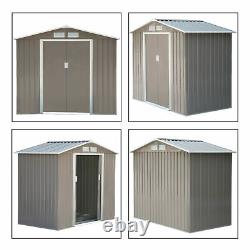 7x4.3 ft Outdoor Storage Shed Metal Garden Tool Storage Shed with Sloped Roof