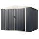 8 X 6.3 Ft Metal Storage Shed With Lockable Door Pitched Tool Shed Roof Outdoor
