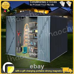 96.8 x 96.8 x 72.8 inch Storage Shed Large Garden Tool Metal Shed withSloping Roof