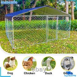 9.8x9.8x5.6ft Outdoor Dog Kennel Large Metal Pet House For Dog Playpen with Roof