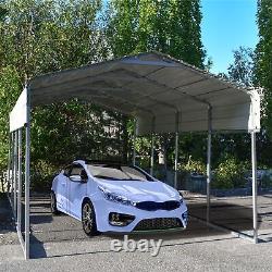 ALEKO Galvanized Steel Carport Canopy Shelter 12W x 30L x 10H ft Grey Color