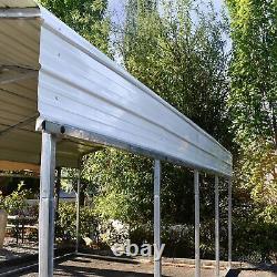 ALEKO Galvanized Steel Carport Canopy Shelter 12W x 30L x 10H ft Grey Color