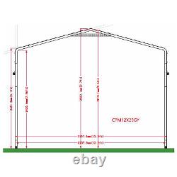 ALEKO Galvanized Steel Carport Canopy Shelter 12W x 30L x 10H ft Grey Color