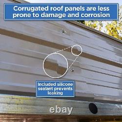 ALEKO Galvanized Steel Carport Canopy Shelter with Sidewalls 12Wx26Lx10H ft Grey